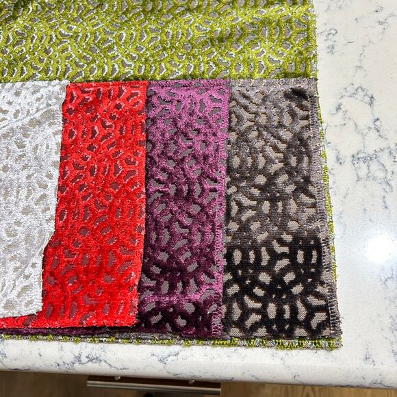 Jim Thompson KHAO ROM  Flocked Geometric Upholstery Fabric Sample 36x26 in - Picture 4 of 16